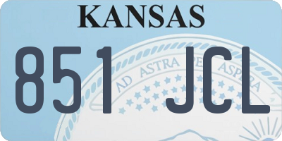 KS license plate 851JCL