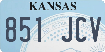 KS license plate 851JCV