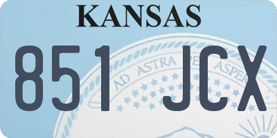 KS license plate 851JCX