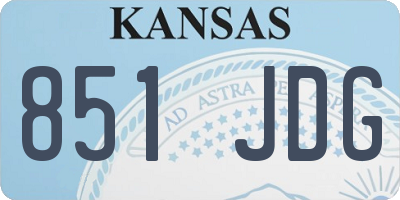 KS license plate 851JDG