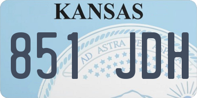 KS license plate 851JDH
