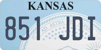 KS license plate 851JDI