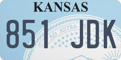 KS license plate 851JDK