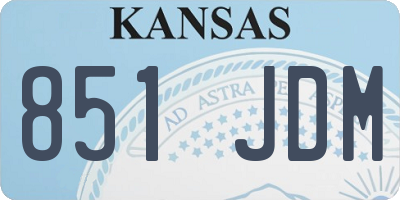 KS license plate 851JDM