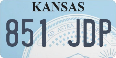 KS license plate 851JDP