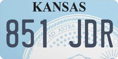 KS license plate 851JDR