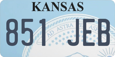 KS license plate 851JEB