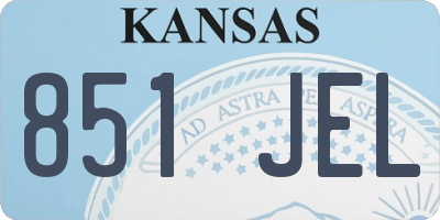 KS license plate 851JEL