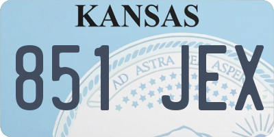 KS license plate 851JEX