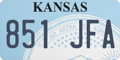 KS license plate 851JFA