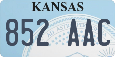KS license plate 852AAC