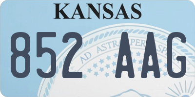 KS license plate 852AAG