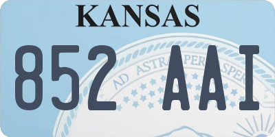 KS license plate 852AAI