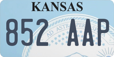 KS license plate 852AAP