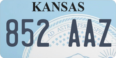 KS license plate 852AAZ