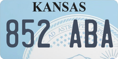 KS license plate 852ABA