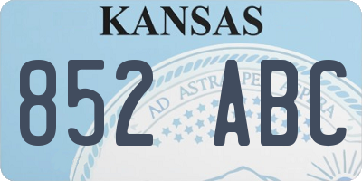 KS license plate 852ABC