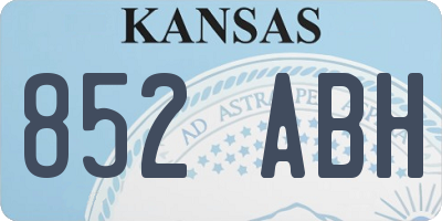 KS license plate 852ABH