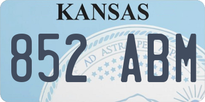 KS license plate 852ABM