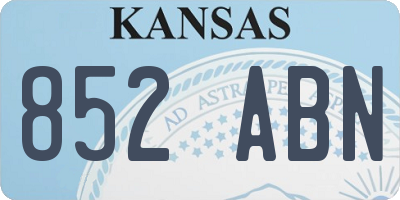 KS license plate 852ABN