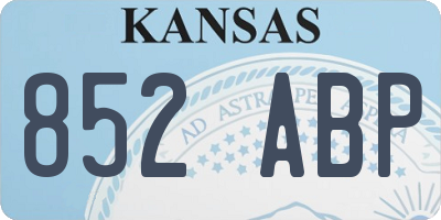 KS license plate 852ABP