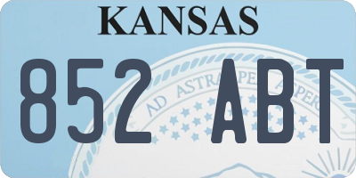 KS license plate 852ABT