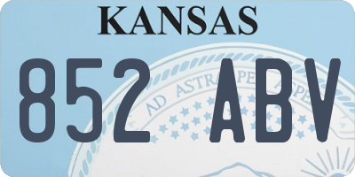 KS license plate 852ABV