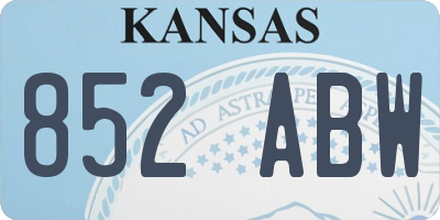 KS license plate 852ABW
