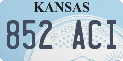 KS license plate 852ACI