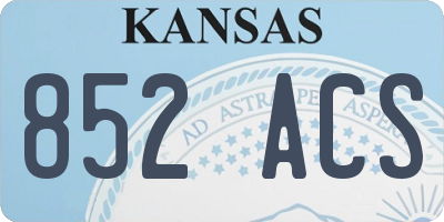 KS license plate 852ACS