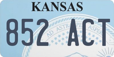 KS license plate 852ACT