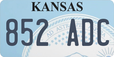 KS license plate 852ADC