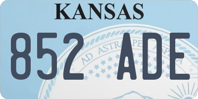 KS license plate 852ADE