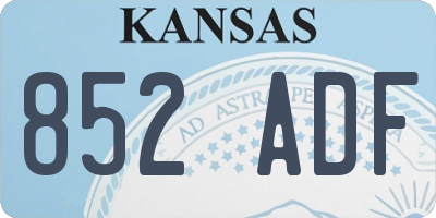 KS license plate 852ADF