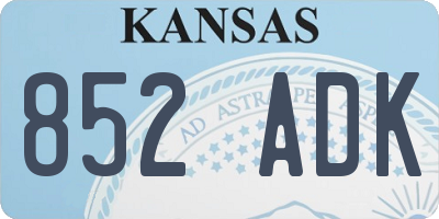 KS license plate 852ADK