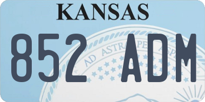 KS license plate 852ADM