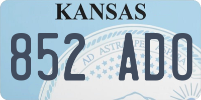 KS license plate 852ADO