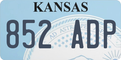 KS license plate 852ADP