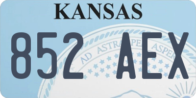 KS license plate 852AEX