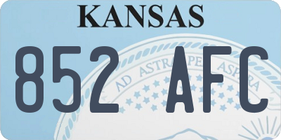 KS license plate 852AFC