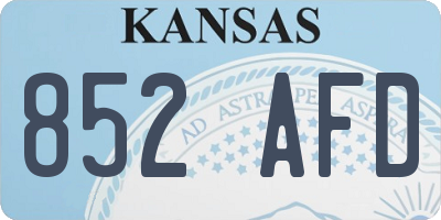 KS license plate 852AFD