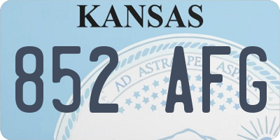 KS license plate 852AFG