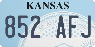 KS license plate 852AFJ