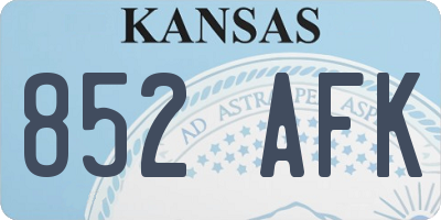KS license plate 852AFK