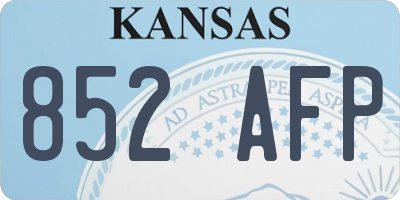 KS license plate 852AFP