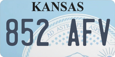 KS license plate 852AFV