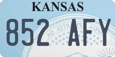 KS license plate 852AFY