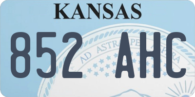 KS license plate 852AHC