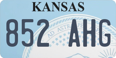 KS license plate 852AHG
