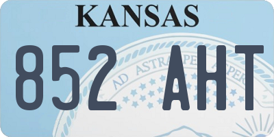 KS license plate 852AHT